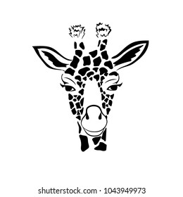 Vector giraffe silhouette, abstract animal illustration. Can be used for print materials.