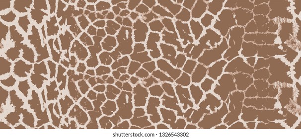 vector giraffe  skin pattern texture repeating soft terra cotta off-cream colors . Seamless texture  giraffe  . Fashionable print. Fashion and stylish background - Illustration