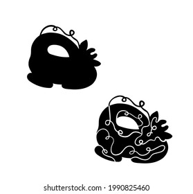 	
Vector giraffe sleep black silhouette.Isolated on white with hand drawn lines. Animal art graphic decoration. Wildlife African mammal. Jungle 