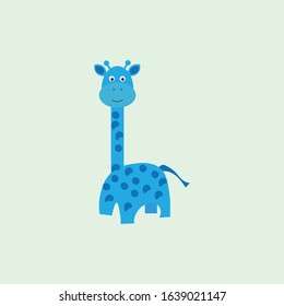 Vector giraffe. Wild animal. Cartoon.