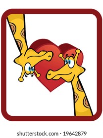 vector giraffes in love, valentine