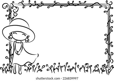 vector girl with blank background