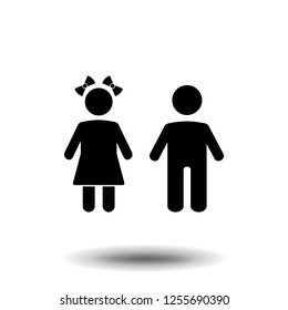 Vector girl and boy Icon.