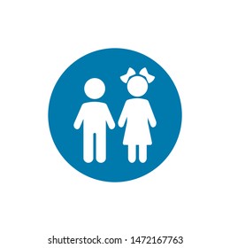 Vector girl and boy Icon. Modern simple vector sign. Internet concept. Trendy symbol for website design web button or mobile app.