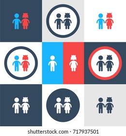 Vector girl and boy icons