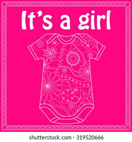 Vector its a girl card with body