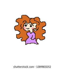 vector Girl concept in pixel art
