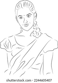 A vector of a girl created using stripes