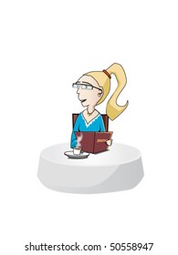 vector girl customer