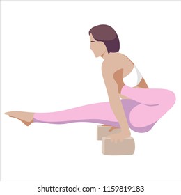 Vector girl doing yoga