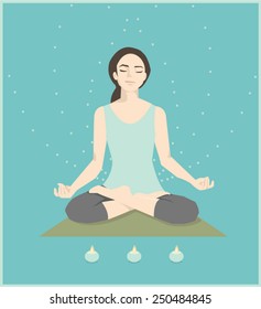 Vector girl doing yoga