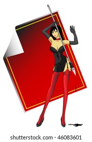 The vector girl drawing ink
