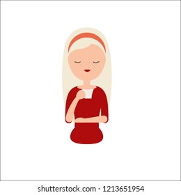Vector of a girl drinking a tea or coffee