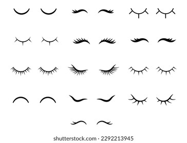 Vector girl eyelashes cartoon. simple hand drawn design. clipart feminine. illustration