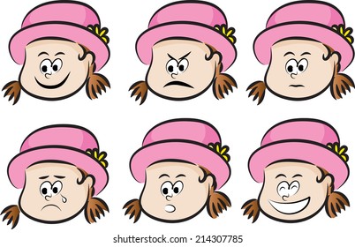 vector girl face