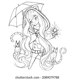Anime coloring pages Vectors  Illustrations for Free Download  Freepik