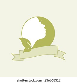 vector girl face logo icon