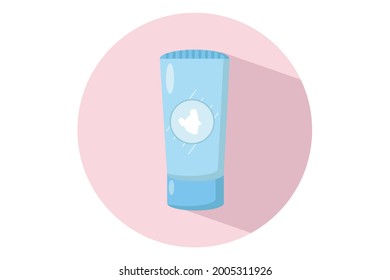 Vector Girl Face Makeup on Pink Background