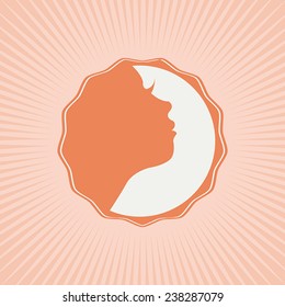 Vector girl face woman logo icon