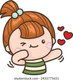 a vector of a girl full of many emotions