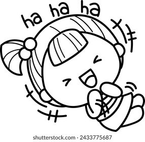 a vector of a girl full of many emotions in black and white coloring
