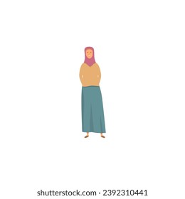 vector girl with hijab element concept