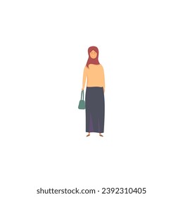 vector girl with hijab element elegant