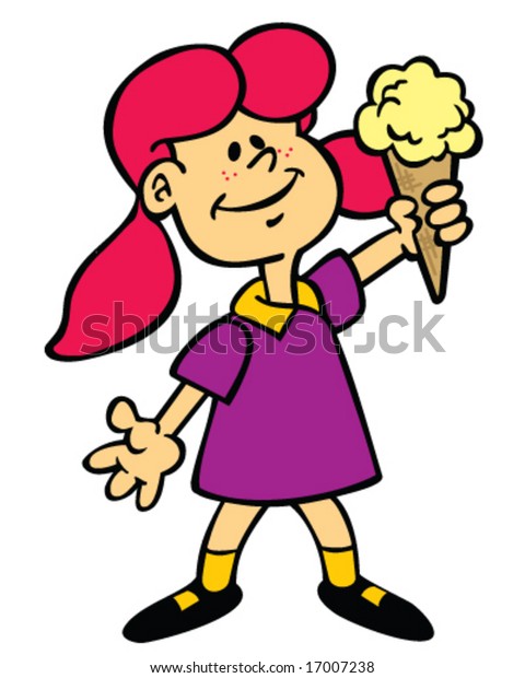 Vector Girl Ice Cream Cone Stock Vector (Royalty Free) 17007238 ...