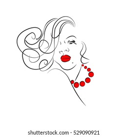 Vector girl isolated on white background. Lady .Fashion. Style.  Print, package design, shop and store logo.