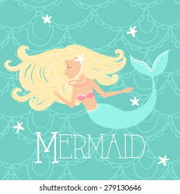 Vector Girl Mermaid Illustration