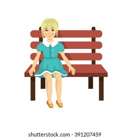 vector girl on the bench