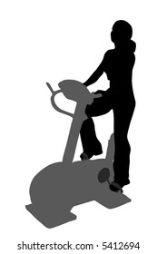 vector girl on bicicle in Health Club