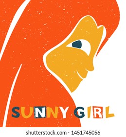 Vector girl original design. Can be used for poster, greeting card, birthday party, invitation. Vector illustration