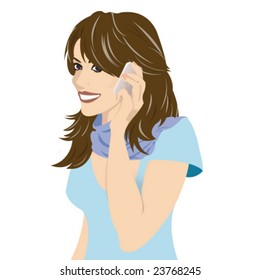 Vector Girl with phone