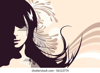 vector girl portrait