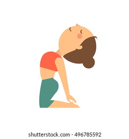 vector girl practices yoga position