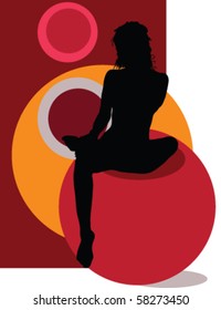 Vector girl in red