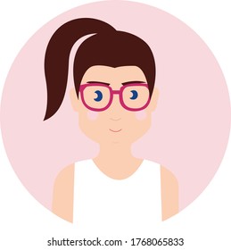 Chica vectorial con gafas rojas 