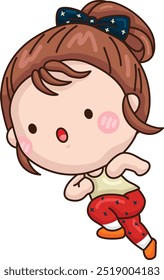 a vector of a girl running
