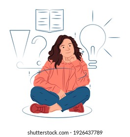 Vektormädchen im Schatten scharfer Linien