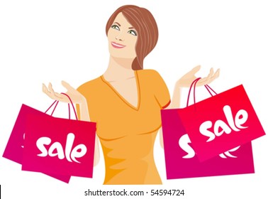 vector girl shopper
