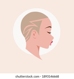 Vector girl short hair fashion