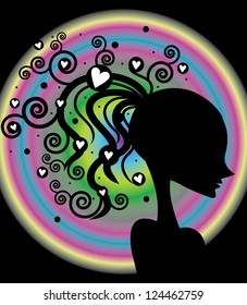 Vector girl silhouette