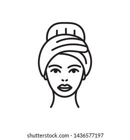 Vector girl spa icon. Flat illustration of girl spa isolated on white background. Icon vector illustration sign symbol.