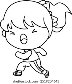 a vector of a girl sprinting