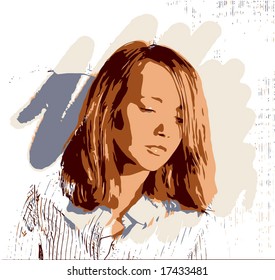 Vector Girl In The Sun, From Photograph In My Portfolio