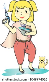 the vector of girl in Thai nation costume 