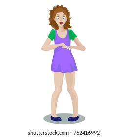 Vector girl with thermometer or pregnancy test