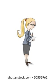 vector girl waiter