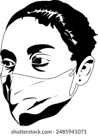 Vector of a girl wearing a maskVector of a girl wearing a mask